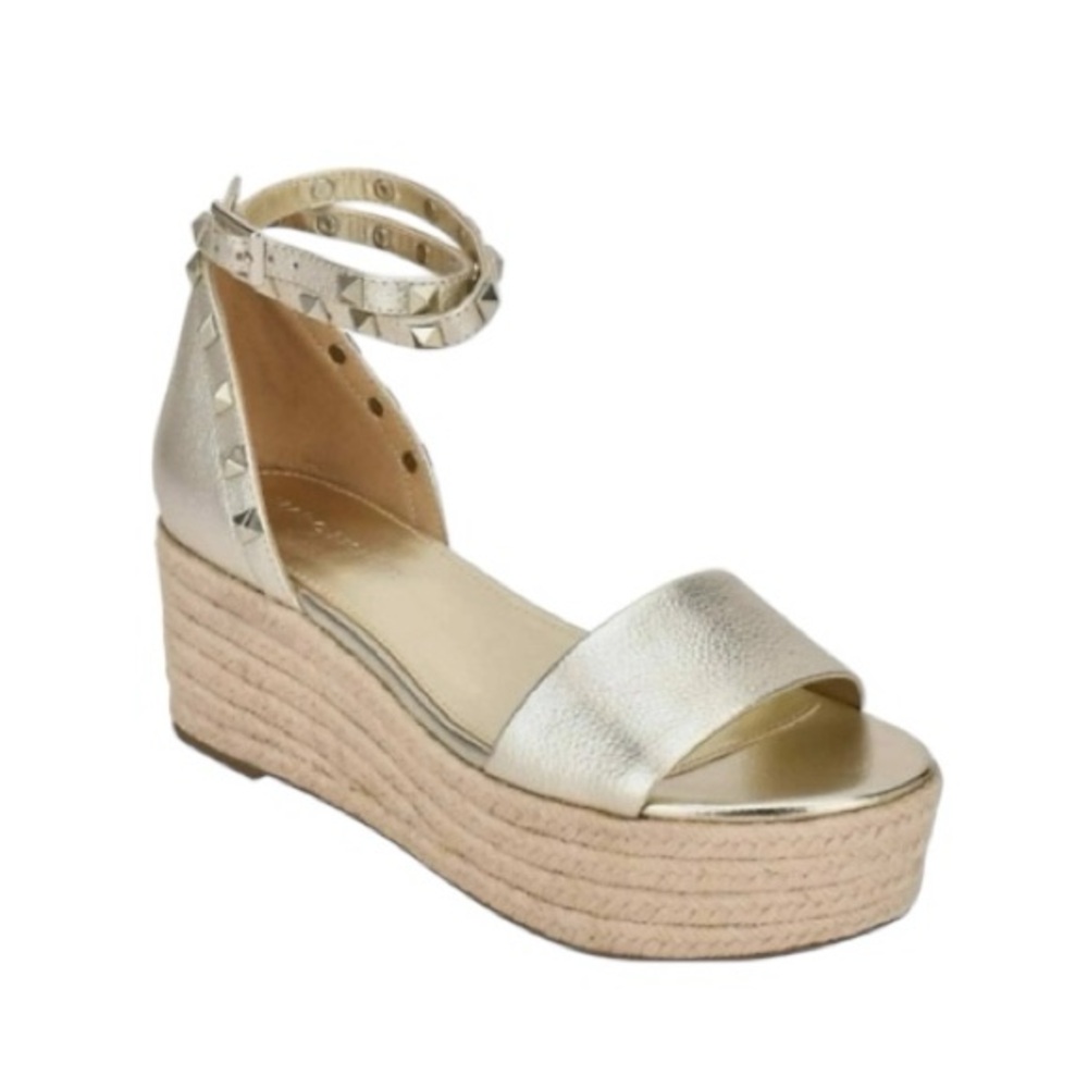 Marc Fisher Gold Espadrille Platform Sandals